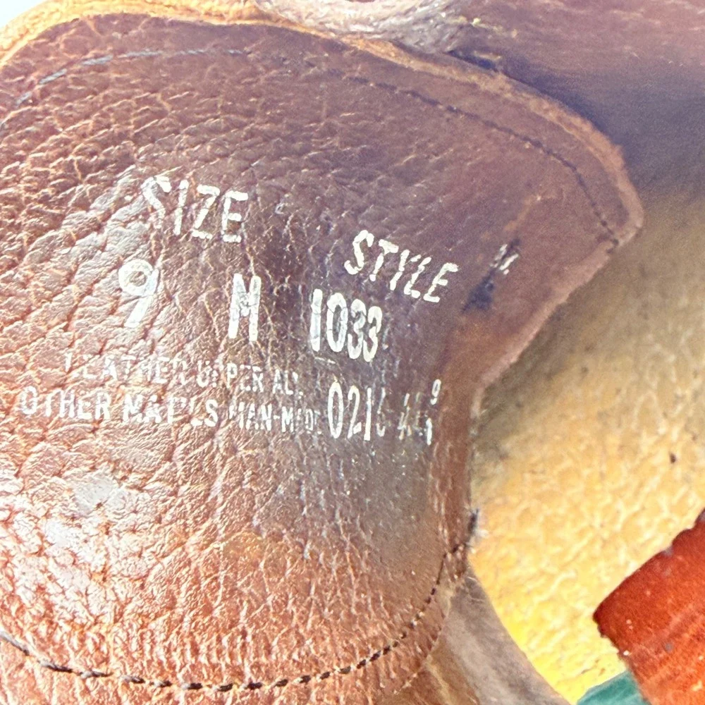 H.S. Trask American Bison Saddle Shoes Mens 9 M Brown Cognac Lug Sole Office